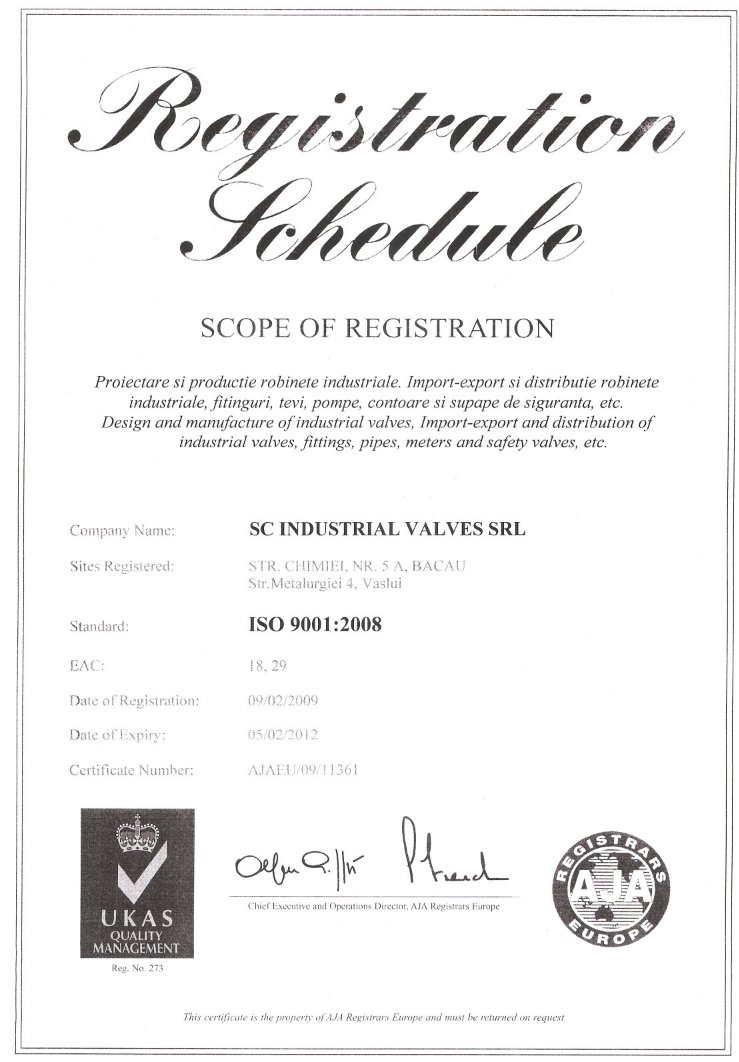 Certificat BN EN ISO 9001:2000